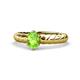 1 - Eudora Classic 7x5 mm Oval Shape Peridot Solitaire Engagement Ring 