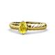 1 - Eudora Classic 7x5 mm Oval Shape Yellow Sapphire Solitaire Engagement Ring 