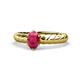 1 - Eudora Classic 7x5 mm Oval Shape Ruby Solitaire Engagement Ring 