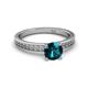 3 - Janina Classic Blue Diamond Solitaire Engagement Ring 
