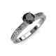 4 - Janina Classic Black Diamond Solitaire Engagement Ring 
