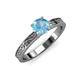 3 - Cael Classic 6.50 mm Round Blue Topaz Solitaire Engagement Ring 