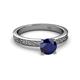 4 - Cael Classic 6.00 mm Round Blue Sapphire Solitaire Engagement Ring 