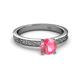 4 - Cael Classic 6.50 mm Round Pink Tourmaline Solitaire Engagement Ring 