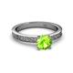 4 - Cael Classic 6.50 mm Round Peridot Solitaire Engagement Ring 