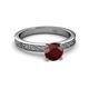 4 - Cael Classic 6.50 mm Round Red Garnet Solitaire Engagement Ring 