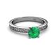 4 - Cael Classic 6.00 mm Round Emerald Solitaire Engagement Ring 