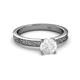 4 - Cael Classic 6.00 mm Round White Sapphire Solitaire Engagement Ring 