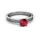 4 - Cael Classic 6.00 mm Round Ruby Solitaire Engagement Ring 
