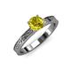 3 - Cael Classic 6.50 mm Round Yellow Diamond Solitaire Engagement Ring 