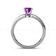 5 - Cael Classic 6.50 mm Round Amethyst Solitaire Engagement Ring 
