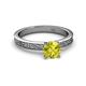 4 - Cael Classic 6.50 mm Round Yellow Diamond Solitaire Engagement Ring 