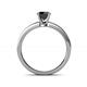 5 - Cael Classic 6.00 mm Round Black Diamond Solitaire Engagement Ring 