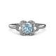 3 - Kyra Signature Aquamarine and Diamond Engagement Ring 