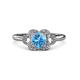 3 - Kyra Signature Blue Topaz and Diamond Engagement Ring 
