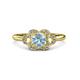 3 - Kyra Signature Aquamarine and Diamond Engagement Ring 