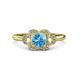 3 - Kyra Signature Blue Topaz and Diamond Engagement Ring 