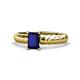 1 - Eudora Classic 7x5 mm Emerald Shape Blue Sapphire Solitaire Engagement Ring 
