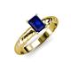 3 - Eudora Classic 7x5 mm Emerald Shape Blue Sapphire Solitaire Engagement Ring 