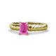1 - Eudora Classic 7x5 mm Emerald Shape Pink Sapphire Solitaire Engagement Ring 