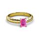2 - Eudora Classic 7x5 mm Emerald Shape Pink Sapphire Solitaire Engagement Ring 