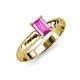 3 - Eudora Classic 7x5 mm Emerald Shape Pink Sapphire Solitaire Engagement Ring 