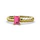 1 - Eudora Classic 7x5 mm Emerald Shape Pink Tourmaline Solitaire Engagement Ring 