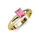 3 - Eudora Classic 7x5 mm Emerald Shape Pink Tourmaline Solitaire Engagement Ring 