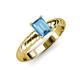3 - Eudora Classic 7x5 mm Emerald Shape Blue Topaz Solitaire Engagement Ring 