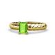 1 - Eudora Classic 7x5 mm Emerald Shape Peridot Solitaire Engagement Ring 