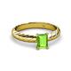 2 - Eudora Classic 7x5 mm Emerald Shape Peridot Solitaire Engagement Ring 