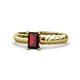 1 - Eudora Classic 7x5 mm Emerald Shape Red Garnet Solitaire Engagement Ring 