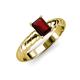 3 - Eudora Classic 7x5 mm Emerald Shape Red Garnet Solitaire Engagement Ring 