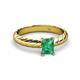 2 - Eudora Classic 7x5 mm Emerald Shape Emerald Solitaire Engagement Ring 