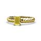 1 - Eudora Classic 7x5 mm Emerald Shape Yellow Sapphire Solitaire Engagement Ring 