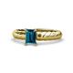 1 - Eudora Classic 7x5 mm Emerald Shape London Blue Topaz Solitaire Engagement Ring 