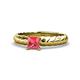 1 - Eudora Classic 5.5 mm Princess Cut Pink Tourmaline Solitaire Engagement Ring 