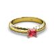 2 - Eudora Classic 5.5 mm Princess Cut Pink Tourmaline Solitaire Engagement Ring 