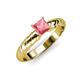 3 - Eudora Classic 5.5 mm Princess Cut Pink Tourmaline Solitaire Engagement Ring 