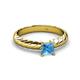 2 - Eudora Classic 5.5 mm Princess Cut Blue Topaz Solitaire Engagement Ring 