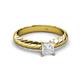 2 - Eudora Classic 5.5 mm Princess Cut Lab Created White Sapphire Solitaire Engagement Ring 