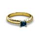 2 - Eudora Classic 5.5 mm Princess Cut Blue Diamond Solitaire Engagement Ring 