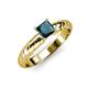 3 - Eudora Classic 5.5 mm Princess Cut Blue Diamond Solitaire Engagement Ring 