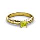 2 - Eudora Classic 5.5 mm Princess Cut Yellow Diamond Solitaire Engagement Ring 