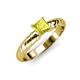 3 - Eudora Classic 5.5 mm Princess Cut Yellow Diamond Solitaire Engagement Ring 