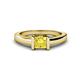 1 - Izna Princess Cut Lab Created Yellow Sapphire Solitaire Engagement Ring 