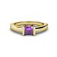 1 - Izna Princess Cut Amethyst Solitaire Engagement Ring 