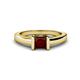 1 - Izna Princess Cut Red Garnet Solitaire Engagement Ring 