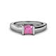 1 - Izna Princess Cut Lab Created Pink Sapphire Solitaire Engagement Ring 