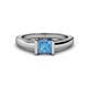 1 - Izna Princess Cut Blue Topaz Solitaire Engagement Ring 